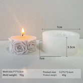 3D Rose Flower Pillar Soap & Candle Handmade Mould HM0022